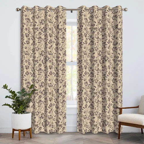 Miniatura 16 de Cortinas opacas florales bohemias azules para dormitorio, cortinas opacas botánicas de mediados de siglo de 63 pulgadas de largo, 2 paneles