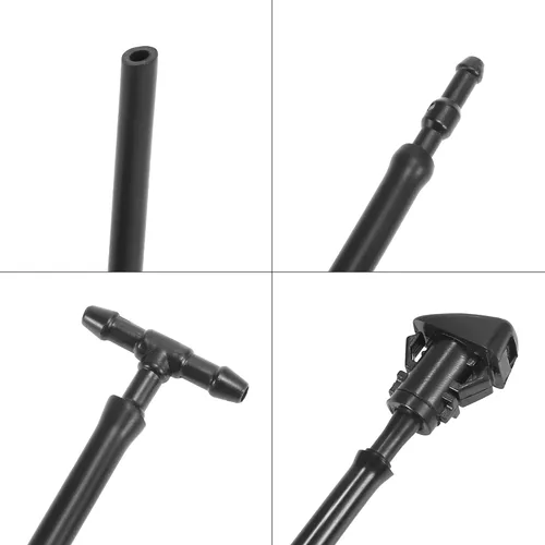 Miniatura 5 de ACROPIX Kit de pulverizador de boquilla para limpiaparabrisas delantero para Dodge Grand Caravan con conector de manguera, paquete de 2, color negro
