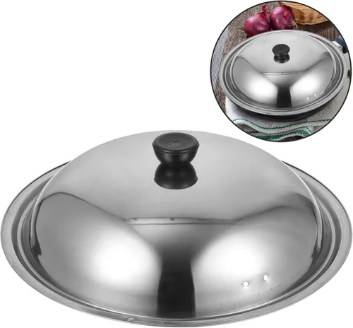 Miniatura 8 de Angoily Tapa de olla de acero inoxidable, cubierta de salpicaduras de aceite para cocinar, herramienta de cocina para retener el calor y evitar