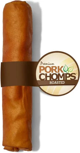 Miniatura 8 de Pork Chomps Masticables de piel de cerdo asada para perros, rollos de 8 pulgadas, 5