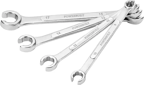 Powerbuilt Juego de 4 llaves métricas para tuercas acampanadas, tamaño incluye llave de tuerca de 0.354 in x 0.394 in, 0.433 in x 0.472 in, 0.512 in