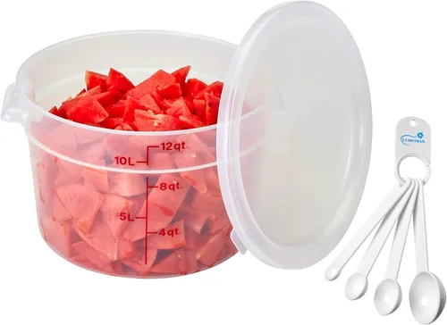 Miniatura 7 de Lumintrail Cambro Recipiente Redondo de Almacenamiento de Alimentos de 2 Cuartos, Paquete de 2 Translúcido, con Tapa Translúcida, Incluye Juego