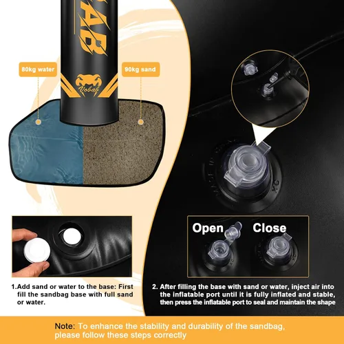 Miniatura 6 de Freestanding Punching Bag for Adult Teens, 70" Heavy Punching Bag with Boxing Gloves and Electric Air Pump for Beginners Kickboxing Training MMA