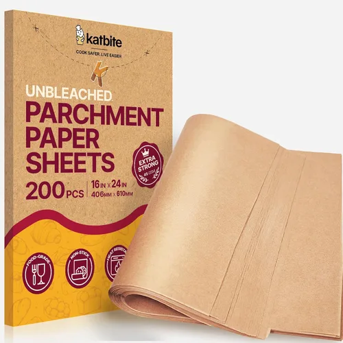 Miniatura 16 de Katbite 350 hojas de papel pergamino de 9 x 13 pulgadas, papel de hornear sin blanquear de servicio pesado, antiadherente y a prueba de aceite