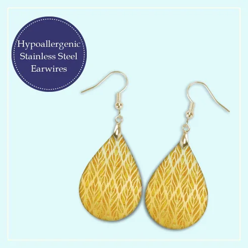 Miniatura 73 de Dangle Earrings for Women Colorful Dangling Drop Statement Jewelry Printed MDF Wood Teardrop Double Side Print Handmade by The Painted Pug