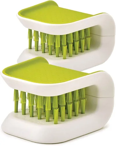 Miniatura 3 de Lucky Shop1234 - Juego de 2 cepillos para cuchillos y cubiertos, cepillo verde con cerdas para lavado de cocina, antideslizante, (gris, 2 unidades)