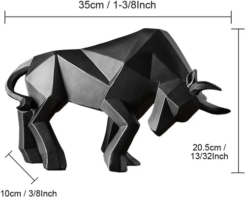 Miniatura 4 de ASNOMY Figurina de Toro de Poliresina para Decoración del Hogar, Esculturas Abstractas, Decoración del Hogar con Ornamento de Animal Original