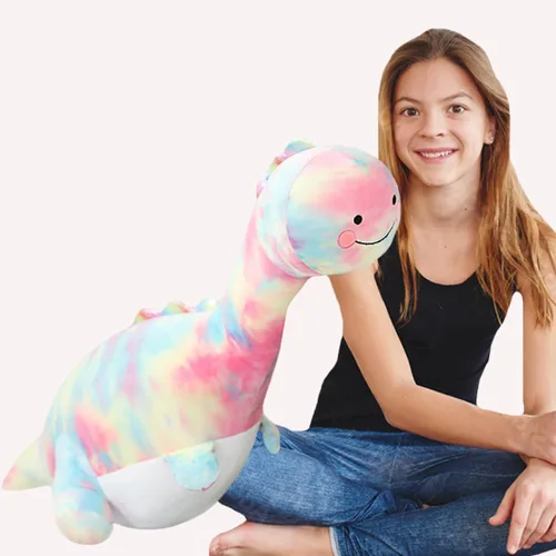 Miniatura 2 de ELAINREN Almohada grande de peluche de pollito, de cuello largo, ultrasuave, de felpa roja con cuello largo, cojín de peluche largo de pollo