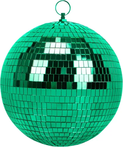 Miniatura 16 de Bola de espejo para discoteca, DJ, club, fiesta, boda, decoración del hogar, bola de discoteca de 10 pulgadas con anillo para colgar, color blanco