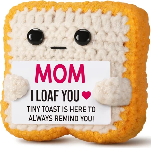 Miniatura 14 de Divertida tostada de croché para cumpleaños, regalo para mujeres, hombres, mamá, papá, niñas o niños; tostada de croché única como alternativa a