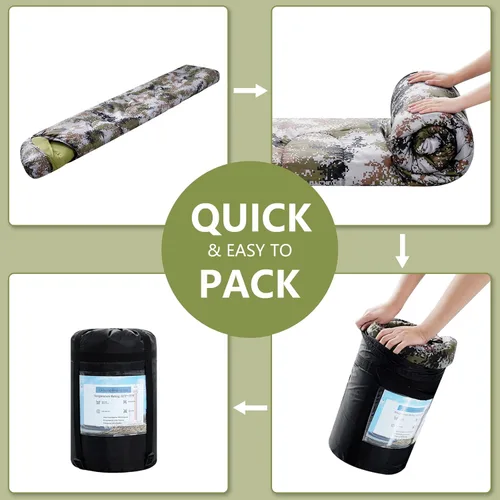 Miniatura 6 de Sacos de Dormir para Adultos, Niños y Niñas - Saco de Dormir Ligero Impermeable para Clima Cálido y Frío con Mochila Compacta, Ideal para 3-4