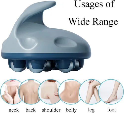 Miniatura 3 de WMM Masajeador manual con rodillo, herramienta de masaje para todo el cuerpo con rodillo de masaje manual de 360 grados para alivio del dolor de Azul