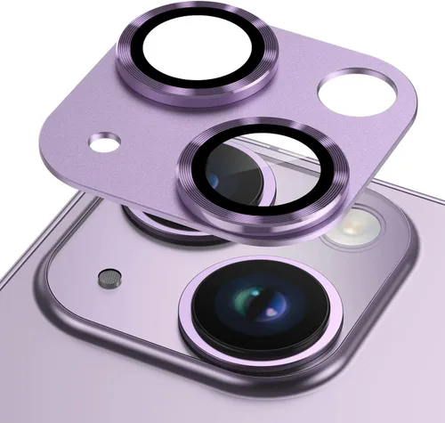Miniatura 12 de Korecase Protector de lente de cámara para iPhone 14/iPhone 14 Plus, película de vidrio templado de metal para cámara, compatible con funda de lente