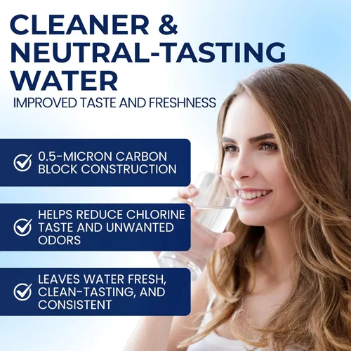 Miniatura 4 de IPW Industries Filtro de reemplazo de bloque de carbono CB6 para sistema de filtro de agua de ósmosis inversa, cartucho de filtración de agua