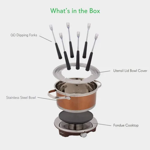 Miniatura 3 de NutriChef Juego de máquina eléctrica para hacer fondue de chocolate, kit de máquina calentadora de 1000 W, olla antiadherente de acero inoxidable