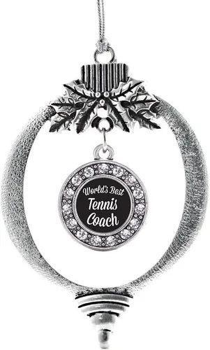 Miniatura 105 de Inspired Silver - Bonita bandera estadounidense - Adorno de Navidad plateado - Adorno de árbol de Navidad con dije circular con circonita cúbica