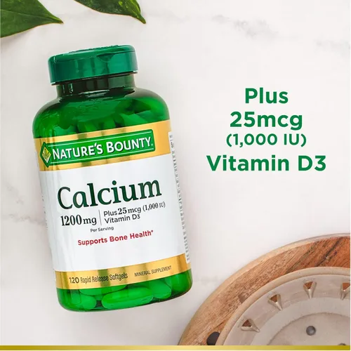 Miniatura 5 de Nature's Bounty Calcio 1200 mg con vitamina D3 - Cápsulas blandas para la salud ósea, suplemento de calcio y vitamina D, 120 unidades (paquete de 2)