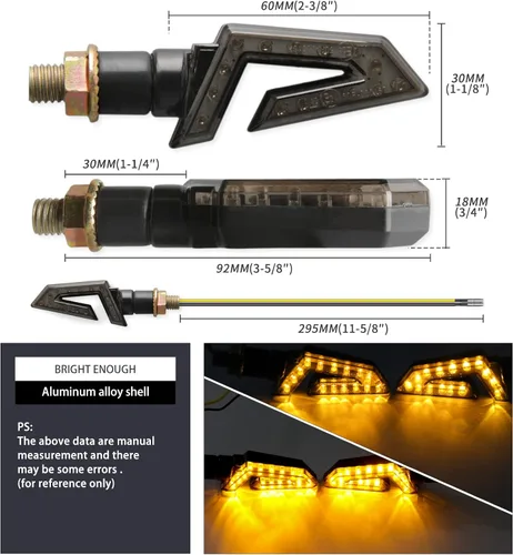 Miniatura 4 de JMTBNO 4 luces intermitentes universales para motocicleta, 15 luces LED intermitentes compatibles con Honda, Yamaha, Suzuki, Street Sports Bike Dirt