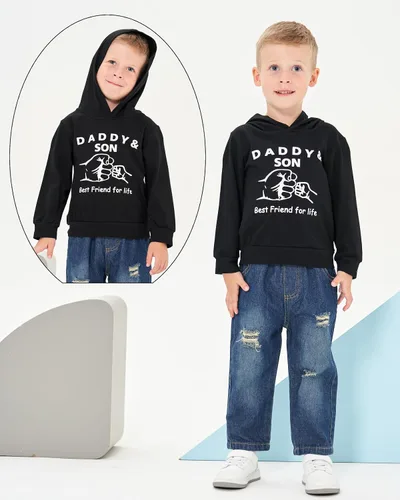 Miniatura 24 de Renotemy Ropa de bebé para niño, trajes de mezclilla, sudadera con capucha para bebés, pantalones de mezclilla, ropa para niños pequeños