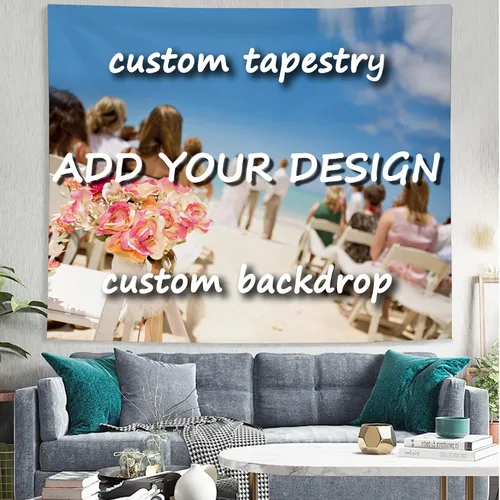 LEECUM Tapiz personalizado, añade tu diseño para colgar en la pared como arte de pared, boda, fiesta de cumpleaños, cortina de fotos personalizada