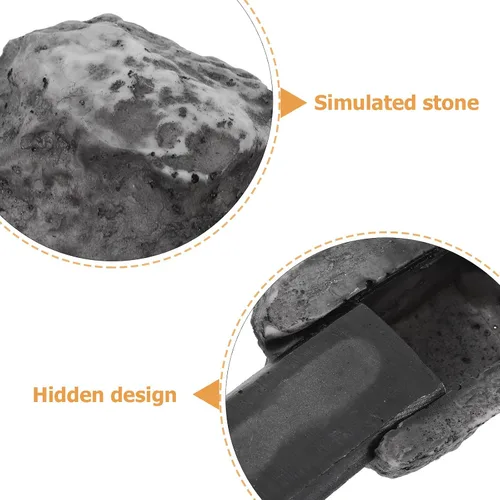 Miniatura 3 de Holibanna Ocultador de llaves de roca falsa – Ocultar una llave de repuesto – Piedra de imitación de resina realista resistente a la intemperie caja