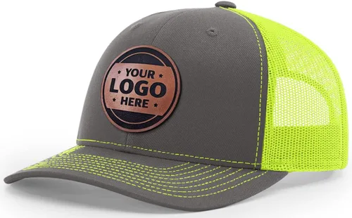 Miniatura 19 de Sombrero de parche de cuero de camionero personalizado grabado con láser