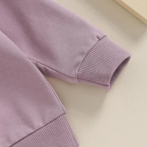 Miniatura 23 de Conjunto de 2 piezas de ropa de otoño para bebé y niña, sudadera de manga larga con cuello redondo y pantalones deportivos, conjunto de traje