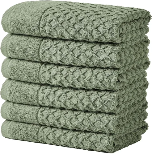 Miniatura 12 de Great Bay Home - Toallas de mano 100% algodón blanco, 6 toallas de baño suaves para manos, altamente absorbentes y de secado rápido, colección