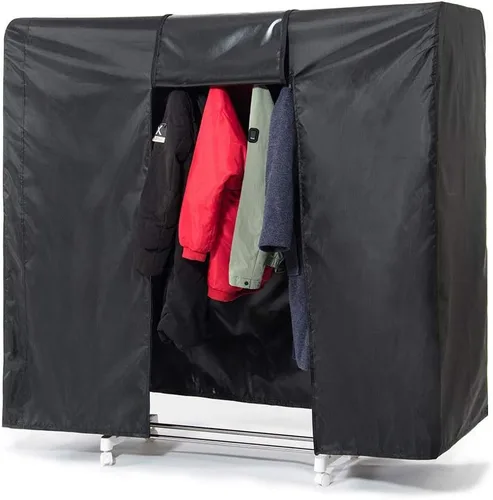 Funda para perchero de 59 pulgadas para almacenamiento, resistente al polvo, impermeable, con 2 cremalleras fuertes completas, funda para armario
