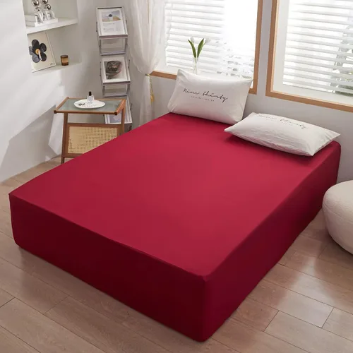 Miniatura 9 de Bedding Sábana bajera ajustable de tamaño Queen, sábana bajera para colchón de 15 pulgadas de profundidad, suave y microfibra, resistente al Rojo