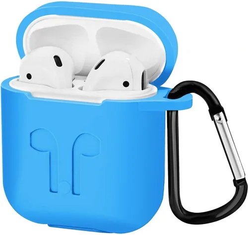 Funda protectora para Airpod 2019, tamaño de precisión, piel de 0.118 pulgadas, protección 360, gancho y clip de llavero de metal, para Airpods 1 y