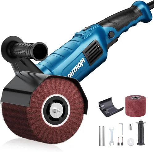 LDHTHOPI Máquina de pulido y lustrado de 1800W, pulidor eléctrico de acero inoxidable de mano de 110V, 8 velocidades variables, 3100RPM para metal,
