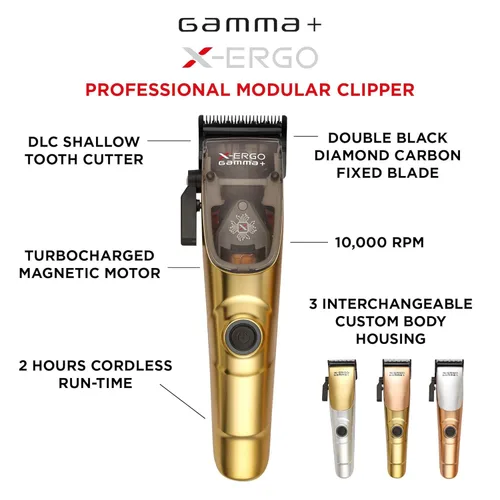 Miniatura 2 de GAMMA+ Cortapelos profesional XErgo y cortadora de pelo profesional Ergo con motores magnéticos microchip
