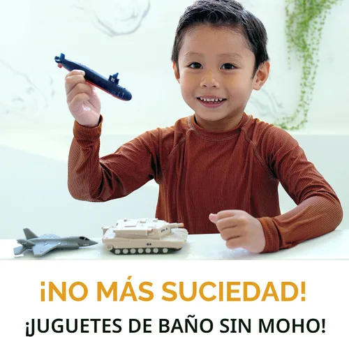 Miniatura 2 de SplashEZ Juguetes de Baño para Niños de 4-8 Años, Juguetes de Baño para Niños Varones, Sin Moho Sin Agujeros Sellados, Conjunto de Juego Militar