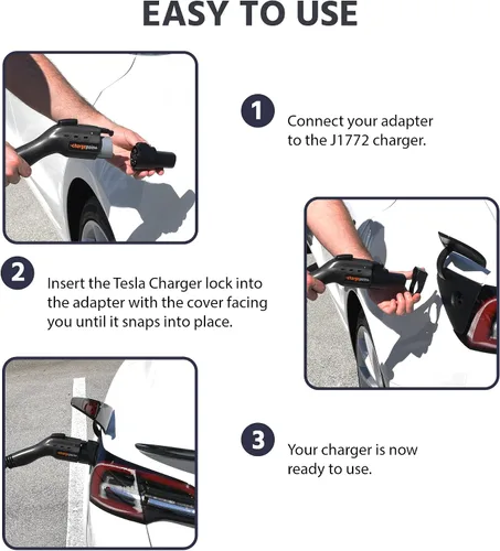 Miniatura 3 de Cerradura de cargador Tesla para adaptador J1772, compatible con todos los modelos Tesla 3/Y, S (2022+), X (2023+) para cerradura Tesla a J1772