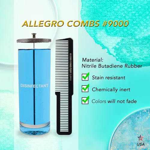 Miniatura 6 de Allegro Combs 9000 Clipper Blending Corte de dientes anchos Peine de pelo para peluqueros que se desvanecen peluqueros hombres mujeres peine