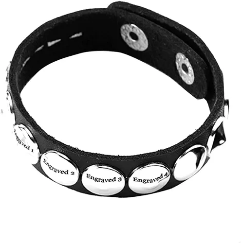 Miniatura 4 de MILAKOO Punk - Pulsera de piel sintética para hombre, con botón a presión, para mujer