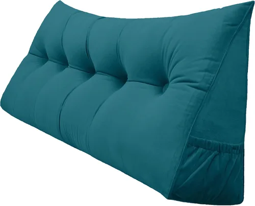 Miniatura 33 de Peachwell Almohada triangular de lectura para reposo en cama, cojín reforzador grande para cabecero, respaldo, almohada de cuña con funda extraíble