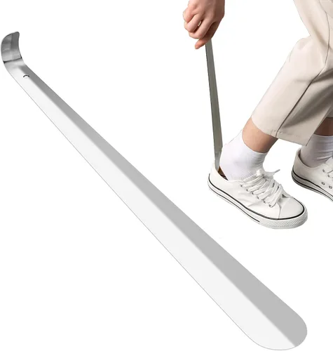 Miniatura 8 de Cuerno de zapatos de mango largo para personas mayores, calzadores de metal de 16.5 pulgadas de largo para hombres, mujeres y niños, herramienta