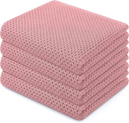 Miniatura 294 de Homaxy Paños de cocina de 100% algodón con tejido de gofre, ultra suaves, absorbentes, de secado rápido, 12 x 12 pulgadas, paquete de 6, amarillo