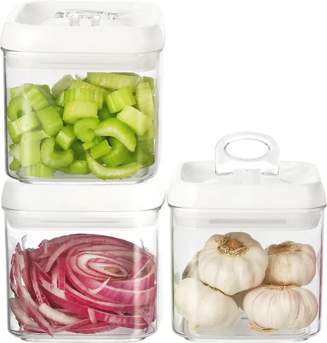 Miniatura 26 de Felli Flip Tite - Recipiente de almacenamiento de alimentos acrílico con tapa, 6 pulgadas, XL, con sello de anillo hermético y parte superior, Blanco