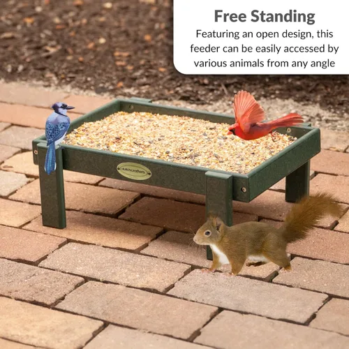Miniatura 3 de Comedero para pájaros DutchCrafters Amish hecho en Estados Unidos, comederos de plataforma para aves silvestres, independientes y para exteriores