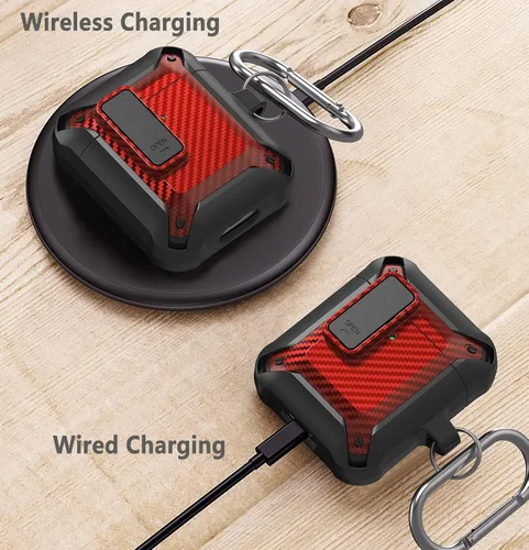 Miniatura 3 de Funda mejorada para Airpod con bloqueo seguro para hombres con kit de limpieza, funda protectora a prueba de golpes para Apple AirPod 2 y 1, fundas