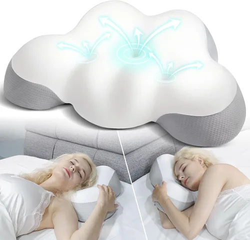 Almohada cervical para cuello y hombro, almohada ergonómica para dormir lateral para soporte del cuello, almohadas de espuma viscoelástica de