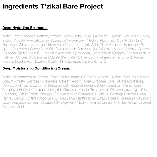 Miniatura 4 de T'zikal Bare Project with Ojon Oil - Juego de champú y acondicionador orgánico de tamaño de viaje, hipoalergénico, aclarador y acondicionador