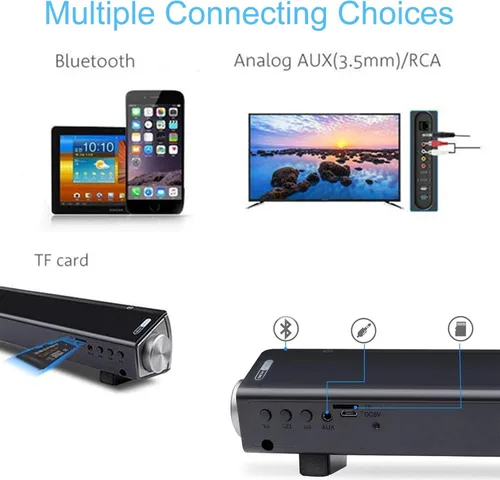 Miniatura 4 de TOPROAD Altavoz Bluetooth, altavoz inalámbrico portátil, altavoz alimentado por USB con sonido HD fuerte, Bluetooth 5.0, micrófono integrado