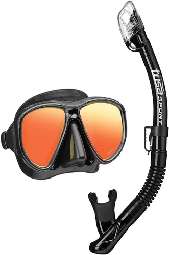 TUSA Combo de máscara deportiva Powerview y snorkel seco para adultos
