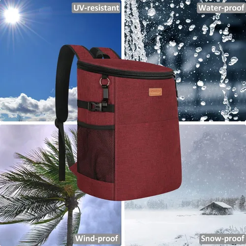 Miniatura 6 de Mochila Enfriadora de Camping para 30 Latas, Mochilas Enfriadoras Suaves Aisladas a Prueba de Fugas Bolsa Enfriadora de Viaje Impermeable Almuerzo