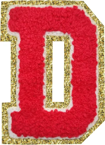 Miniatura 158 de Parches de letras termo-adhesivas de felpilla para chaquetas, parches de letras universitarias con brillantina para planchar en la letra azul A