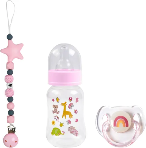Miniatura 8 de SCOM Juego de Accesorios para Muñeca Bebé Reborn - Chupetes Magnéticos Arcoíris y Biberones para Muñeca Bebé Removibles Reutilizables con Clips